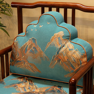 
Chinese-style ring chair cushion mahogany chair seat cushion cloud pillow integrated tea chair dining chair cushion solid wood sofa cushion backrest