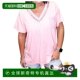 Self-operated pol pink pocket T-shirt - pink straight hair