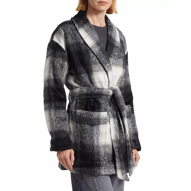 
Splendid Vanessa Plaid Woolen Jacket Women's Shawl Lapel Jacket