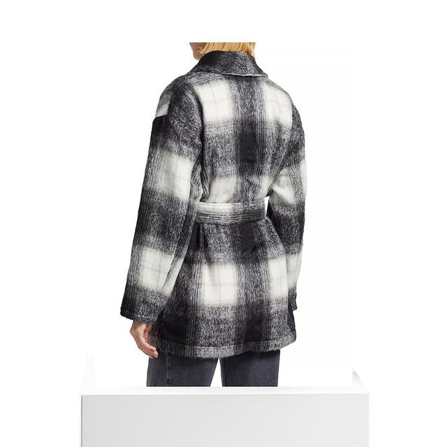 
Splendid Vanessa Plaid Woolen Jacket Women's Shawl Lapel Jacket