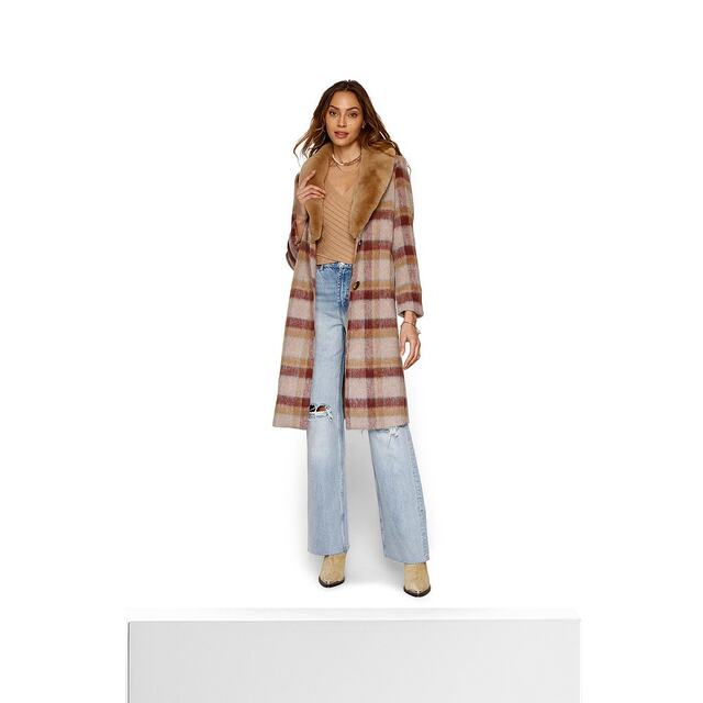 Heartloom Yuna Coat Women's Woolen Coat Check Print 100 Gather
