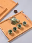 đĩa gỗ tròn Khay gỗ tre kiểu Nhật Bản khay tre hình chữ nhật khay ăn thương mại bằng gỗ tự làm bằng gỗ nguyên khối đĩa nướng tròn khay trà khay trà bằng gỗ lũa Tấm