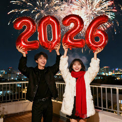 2026 New Year's Eve Party Photo Props Holding Digital Balloons to Celebrate the Year of the Horse, Creating a Festive Atmosphere and Decorations for the Spring Festival