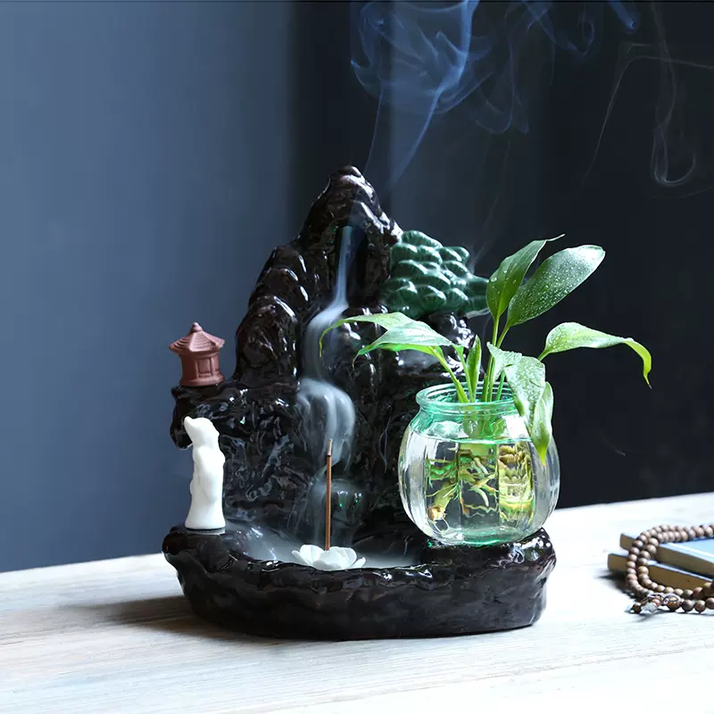 精品中国风紫砂陶瓷花盆禅意水培植物玻璃盆栽微景观