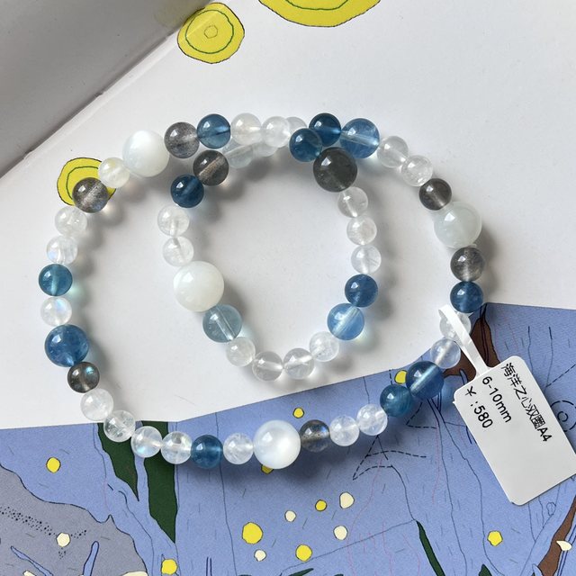 Kido's natural aquamarine crystal bracelet bracelet for women, ice