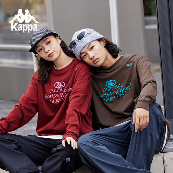 
Kappa Kapa back to back new pure cotton vintage long-sleeved T-shirt men's sports top knitted pullover women's sweatshirt