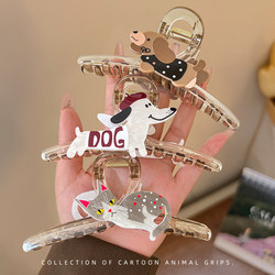 High-End Large Cartoon Dog-Shaped Hair Clip for Girls, Cute Hair Accessory for Thick Hair on the Back of the Head, Shark Clip