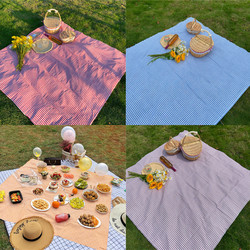 ins Style Red Orange Purple Blue Plaid Picnic Cloth Tablecloth Floor Mat Cotton and Linen Material Photo Outdoor Mat