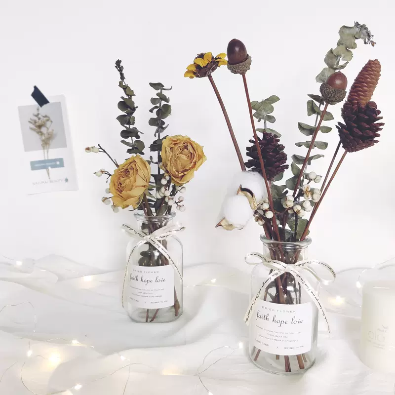 Ins網紅乾燥花花束家居裝飾擺設真花滿天星永生花