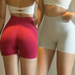 [Big Butt Enhancement] Fitness Bottee Shorts, Three-Quarter Length, High-Waisted, Elastic, Butt-Enhancing, Knitted Fitness Sports Yoga Shorts