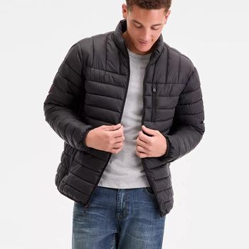 Autumn and winter men's stand collar high-end cotton coat