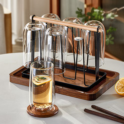 Double-Layer Glass Cup for Home Use, High Temperature Resistant, High Borosilicate Tea Cup, Large Capacity, Insulated, Anti-Scalding Water Cup Set for Entertaining Guests