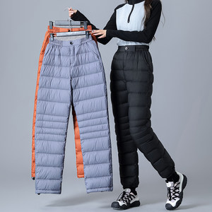 
Down pants for women to wear as outerwear, goose down ski pants for winter, high-end thickened and warm Northeastern cold-proof -30 degree cotton pants