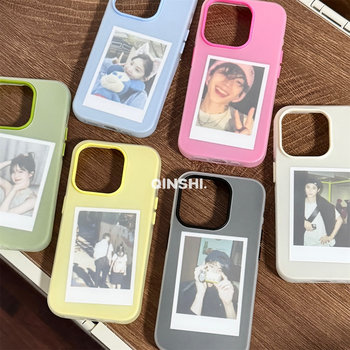 Simple frosted solid color two-in-one Apple phone case