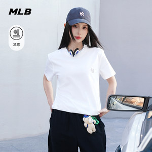 
MLB official men's and women's cool and versatile casual solid color round neck T-shirt 26 spring new style TSB01/TSB03