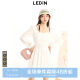 Leducho spring new playful square collar dress shows thin skirt C1FAE1523
