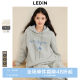 Lecho Korean hooded basic sweatshirt in winter new style grass simple basic rasp letter printed loose top