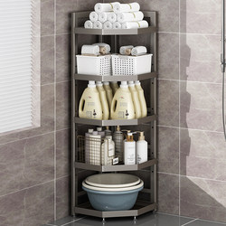 Bathroom Corner Shelf, Floor-Standing Multi-Layer Corner Wall Storage Rack, Multifunctional for Restroom
