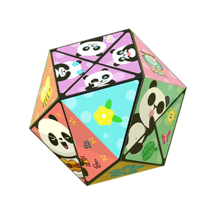 Hundred Change Unlimited Rubik's Cube Flip the three -dimensional geometric folding 3D Transformer Panda Children's Puzzle Toys Small Gift
