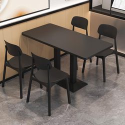 Fast Food Dining Table and Chair Set Combination for Restaurants, Rectangular Tables for Snack Bars, Commercial Dining Tables for Milk Tea Shops, Square Tables
