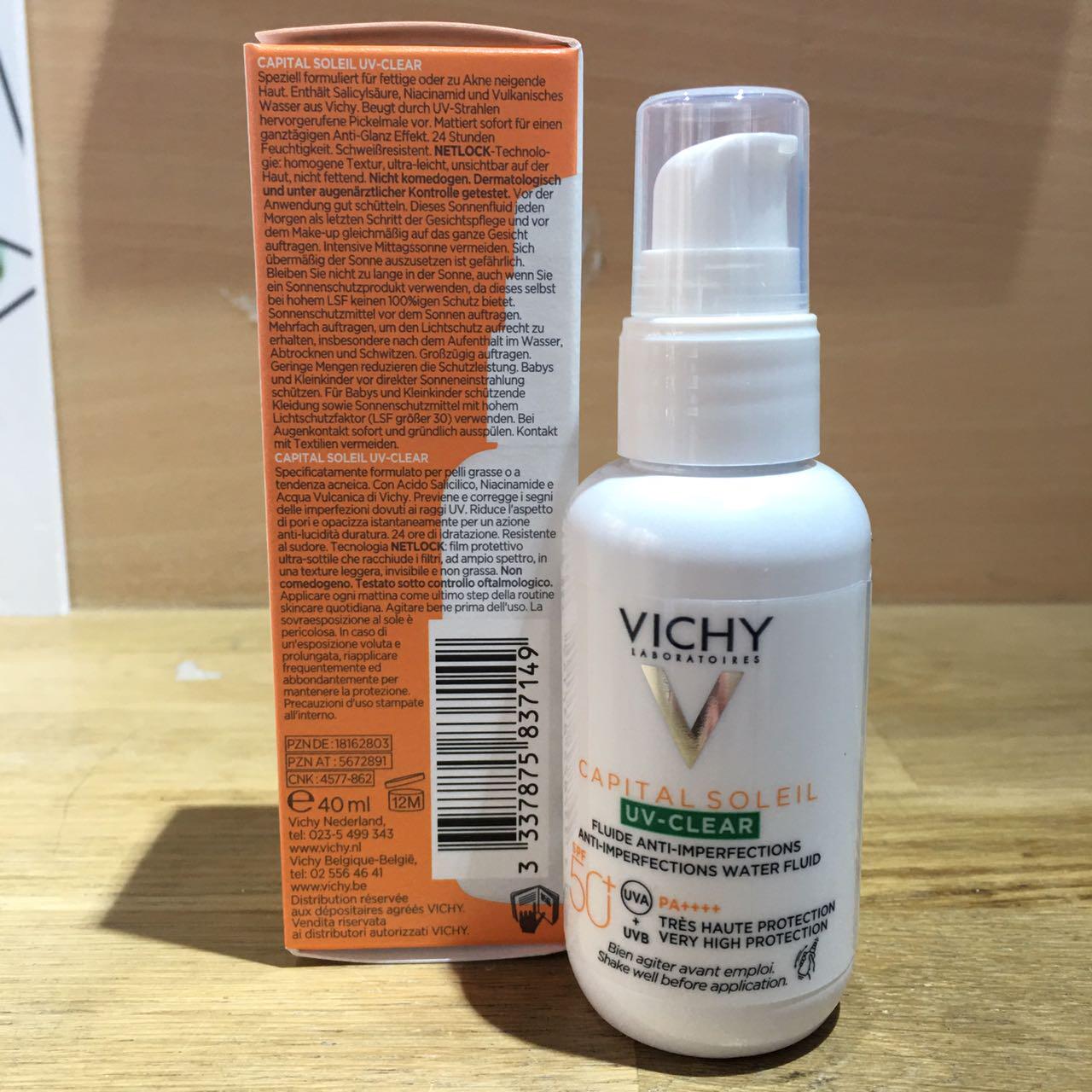 现货法国vichy薇姿uv clear fluide 隔离控油舒缓防晒乳液40ml