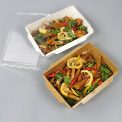 Kraft Paper Packaging Box, Two-Color Trendy Chicken Claw Disposable Lunch Box, Eco-Friendly Salad Light Food Box, Picnic Bento Lunch Box