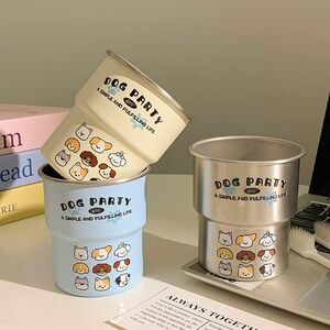 
Interesting animal element mouthwash cup ins internet celebrity same style simple couple stainless steel ladder high value wash cup