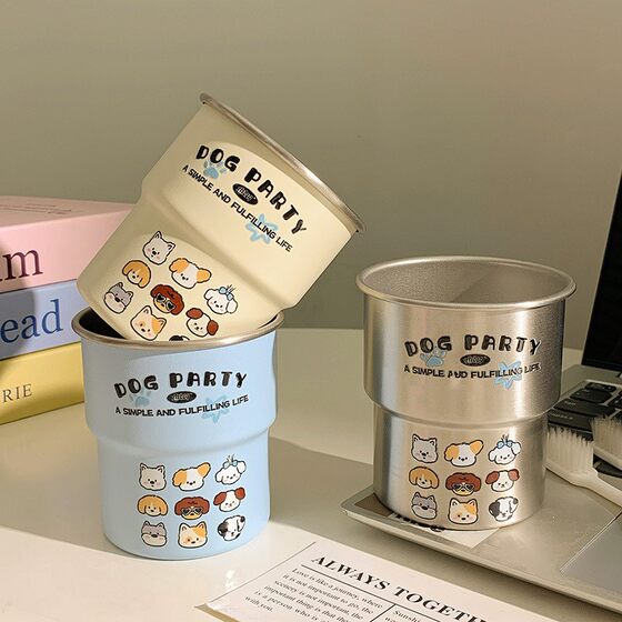 
Interesting animal element mouthwash cup ins internet celebrity same style simple couple stainless steel ladder high value wash cup