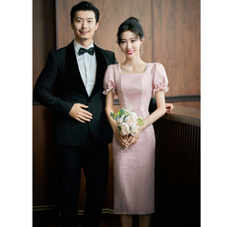 Vylepšené Cheongsam Toast Clothing Bride 2023 | Nové čínské šaty Svatební Zásnubní šaty