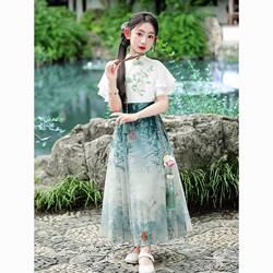 Hanfu for Girls 2026 New Style Mamian Skirt Chinese Style Summer Outfit Children's Traditional Daily Wear Spring Performance Costume