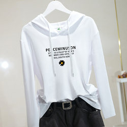 Women's Long-Sleeved T-Shirt 2026 Spring and Autumn New Style Base Shirt Pure Cotton Loose Large Size Hoodie Inner Wear Top