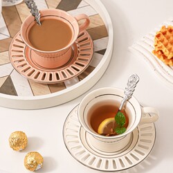 High-Quality Breakfast Milk Cup, Bird's Nest Coffee Cup with Spoon, Household Ceramic Water Cup, Mug, Birthday Gift for Girls