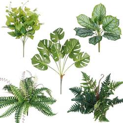 Artificial New Green Plants, Fake Persian Grass, Decorative Plastic Flowers, High-Branch Ferns, Green Radish, Background Wall, Plant Wall Landscaping