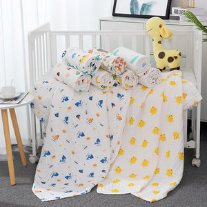 
Baby towel quilt cotton six-layer printed gauze baby supplies cartoon children's quilt seersucker baby bath towel