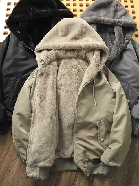 Wear rabbit plush inner ~ Winter men's plush velvet thickened warm ...