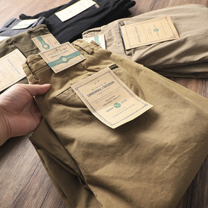 
Very handsome! American Ami Kaji retro men's fashion trend pure cotton versatile loose small feet straight casual pants