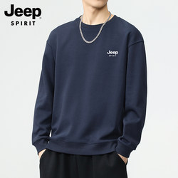 Jeep Spring and Autumn Sweatshirt for Men 2026 New Casual Round Neck Long-Sleeve T-Shirt Base Layer Youth Jacket Trendy