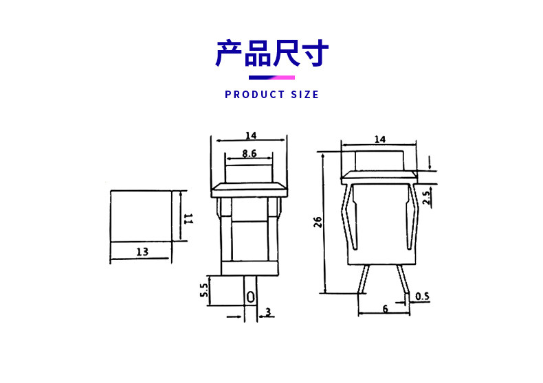 5 X Red Round 12mm Push Button Switch Momentary NO Normal Open OFF-ON 2 Pin - Foto 6