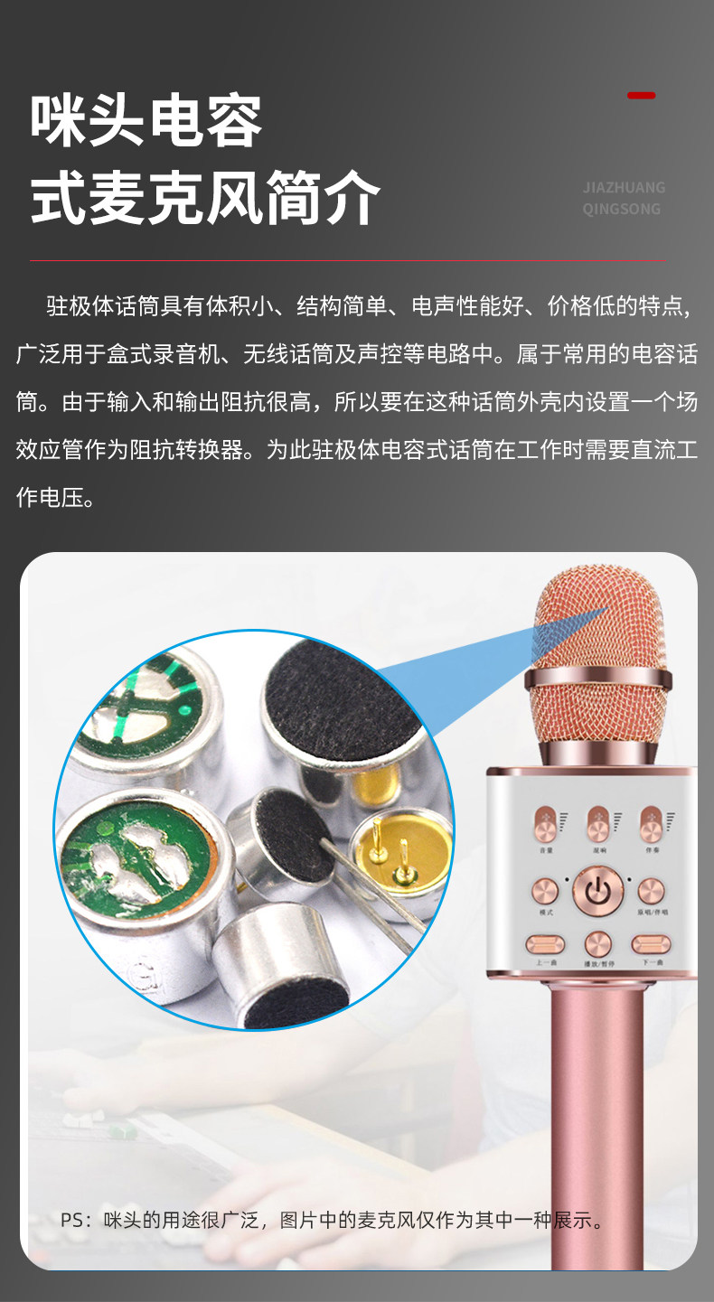 Electret Condenser Core, Omnidirectional Pickup, High