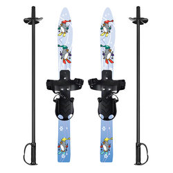 Skiing Double-Board for Beginners, Children's Snow Sled, Window Display, Suitable for Outdoor Use, Beginner Ski Board with Poles and Sled