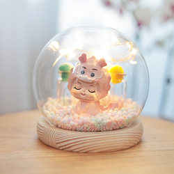 Baby Fetal Hair, Deciduous Teeth, Umbilical Cord Collection Box, Storage Bottle with Light, Natural Wood Ornament, Fetal Hair Keepsake Gift