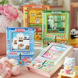 4399 Mini Games! Pixel-Style Parkour Game Console Pocket-Sized Gacha Machine Coloring Pages Fun Stress-Relief Notebook Elementary School Student Diary High-Value Planner Children's Gift for Girls