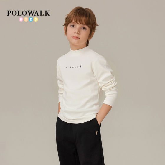 
POLOWALK children's clothing boys' long-sleeved T-shirt 25 autumn new Paul sports casual children's half turtleneck top