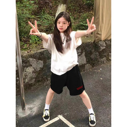 American High Street Black Casual Shorts for Women in Summer Thin Loose Couple Straight Sports Five-Point Pants Wide-Leg Pants Trendy