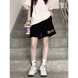 American Style High Street Shorts for Women, Summer 2026 New Loose Straight High-Waisted Casual Five-Point Sports Wide-Leg Pants