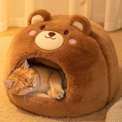 Cat Bed, Thickened for Winter, Fully Enclosed, Warm in Winter, Provides a Sense of Security for Cats, Suitable for All Seasons