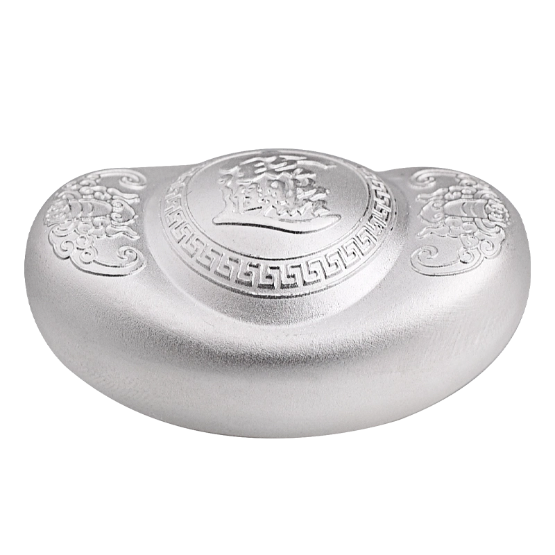 純銀　足銀999.55g 百歲坊足銀999實心銀元寶純銀煮水擺件送禮佳品