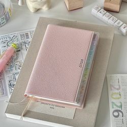 2026 Rainbow Index Leather Planner High-Quality Yearly Planner Monthly Weekly Daily 365-Day Planner Calendar Diary Study Work Notebook Efficiency Handbook