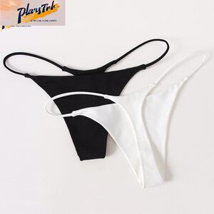 
New version of double-layer thin belt lifting hip fitness large-size thong low-waist bikini women's T-trousers color markless underwear