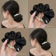 Super beautiful pearl large intestine hair ring Korean black rubber band tie head rope high-end meatball hair decoration rope